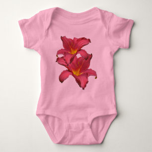 Body Para Bebê Itens de Coordenada do Red Daylily