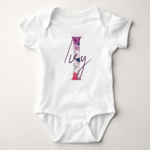 Body Para Bebê Ivy Baby Name Reveal Outfit Floral Vintage I Girl