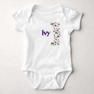 Body Para Bebê Ivy, Meninas Nome Com A Vida Selvagem Australiana,