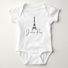 Body Para Bebê J' adore Paris Eiffel Torre Branco