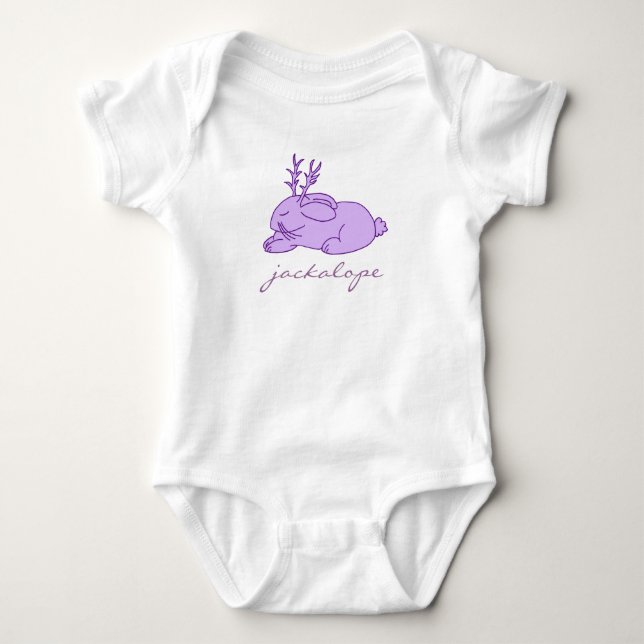 Body Para Bebê Jackalope roxo (Frente)