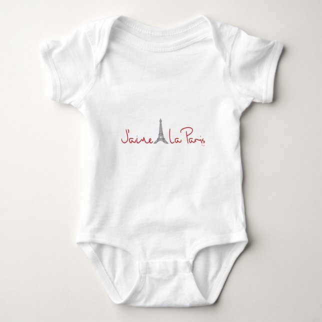 Body Para Bebê J'aime La Paris (Eu amo Paris) (Frente)