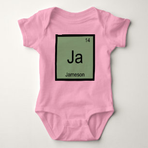 Body Para Bebê Jameson Name Chemistry Elemento Mesa Periódica