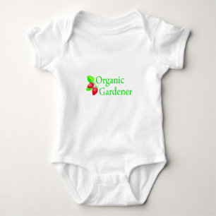 Body Para Bebê Jardineiro orgânico - morangos