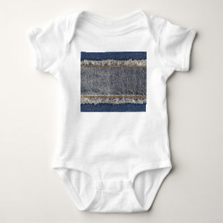 Body Para Bebê Jeans Azuis Denim: Patch Duplo Casual