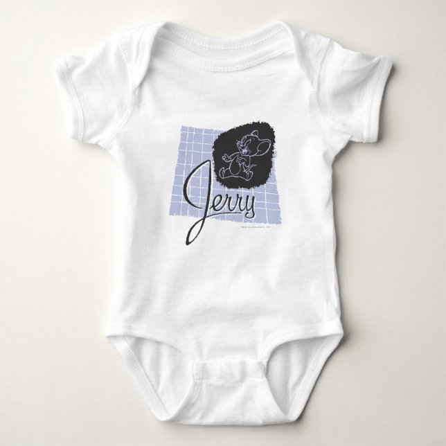 Body Para Bebê Jerry Black e Blue Script (Frente)