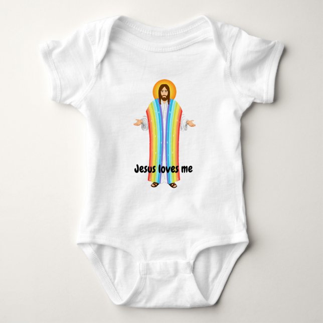 Body Para Bebê Jesus ama-me a roupa de bebê (Frente)