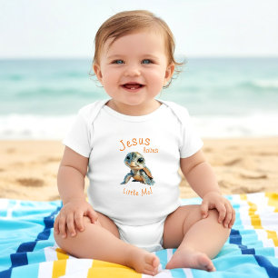 Body Para Bebê Jesus ama-me uma tartaruga
