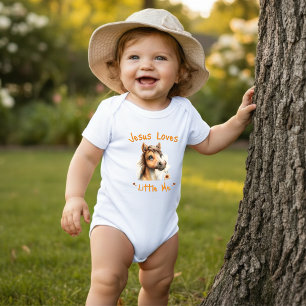 Body Para Bebê Jesus Ama Minha Pequena Garota do Cavalo