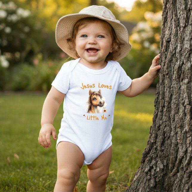 Body Para Bebê Jesus Ama Minha Pequena Garota do Cavalo (Criador carregado)