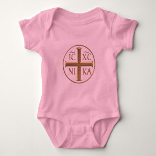 Body Para Bebê Jesus Cristo "3-D" dourado: Conquista