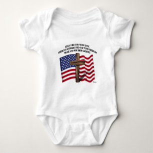 Body Para Bebê Jesus e os Soldados Americanos cruz robusta US...