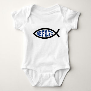 Body Para Bebê Jesus Gefilte Fish - Humor Judaico da Páscoa