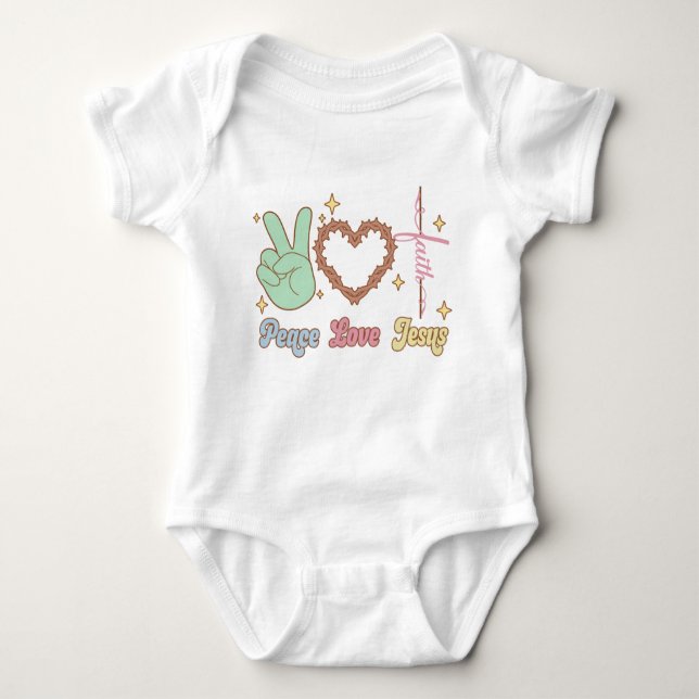 Body Para Bebê Jesus, God, Christian, custom bodysuit for baby (Frente)
