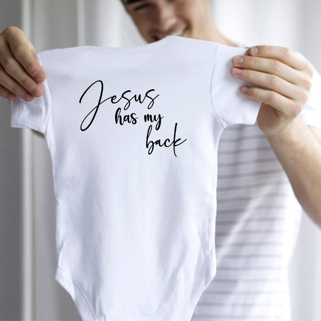Body Para Bebê Jesus me dá as costas (Jesus has my Back religious baby bodysuit)