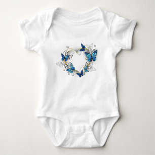 Body Para Bebê Jewelry Heart with Butterflies Morpho