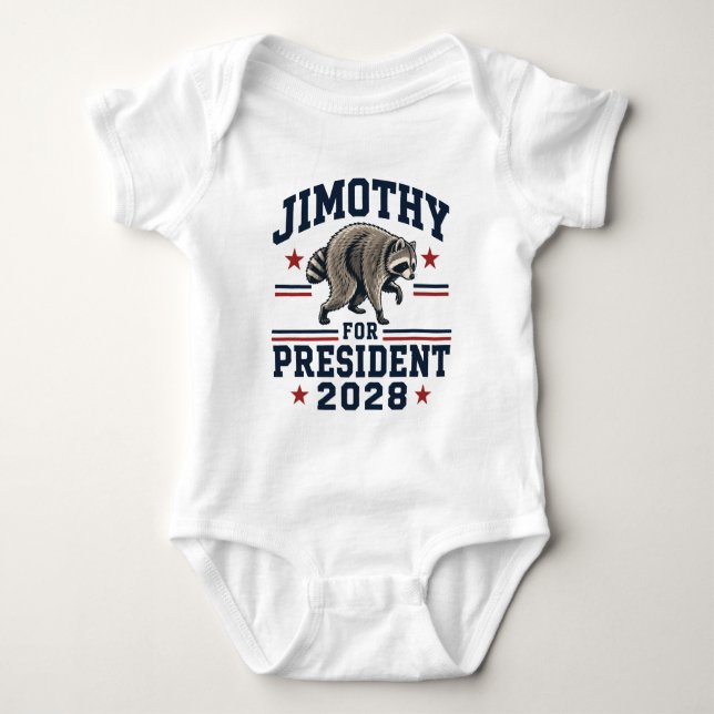 Body Para Bebê Jimothy para presidente 2028 (Frente)