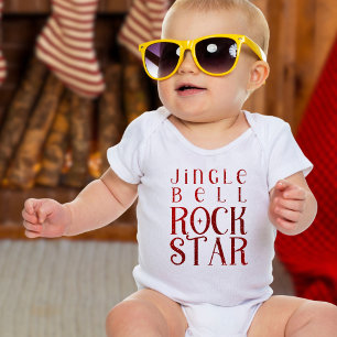 Body Para Bebê Jingle Bell Rock Star, Natal