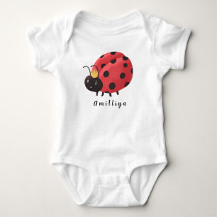 Body Para Bebê Joaninha Personalizado Nome Fofo Morden 