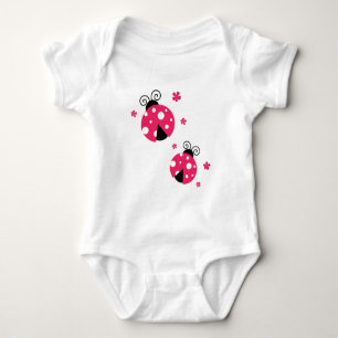 Body Para Bebê Joaninhas Rosa Fofas e Flores
