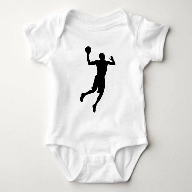 Body Para Bebê Jogador de basquete de pop Art Silhouket (Frente)