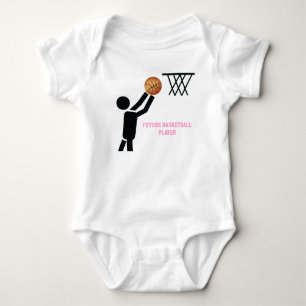 Body Para Bebê Jogador de basquete do futuro com bola personaliza
