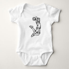 Body Para Bebê Jogador de Basquete Fazendo Design Escuro de Slam 