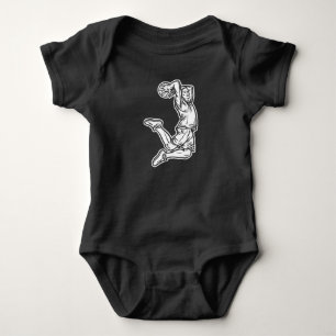 Body Para Bebê Jogador de Basquete Fazendo Design Luz de Slam Dun