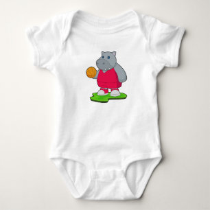 Body Para Bebê Jogador de basquetebol do Hippo