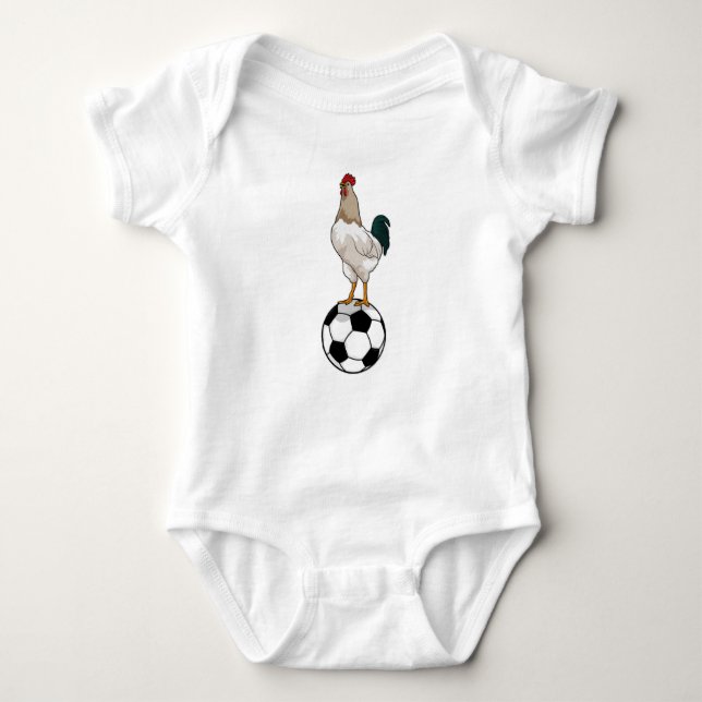 Body Para Bebê Jogador de futebol do Rooster (Frente)