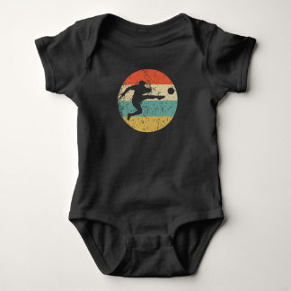 Body Para Bebê Jogador de futebol Kick Silhout Retro Esporte
