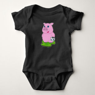 Body Para Bebê Jogador de futebol Pig Soccer