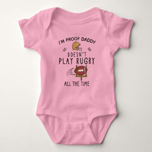Body Para Bebê Jogador de Pai Engraçado Rugby Lover