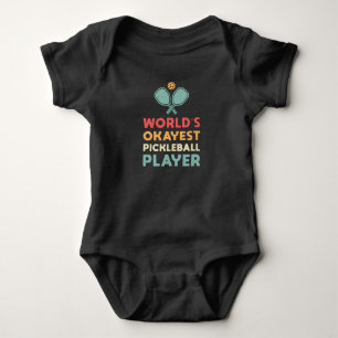 Body Para Bebê Jogador de Pickleball Retro do Mundo mais Okayest