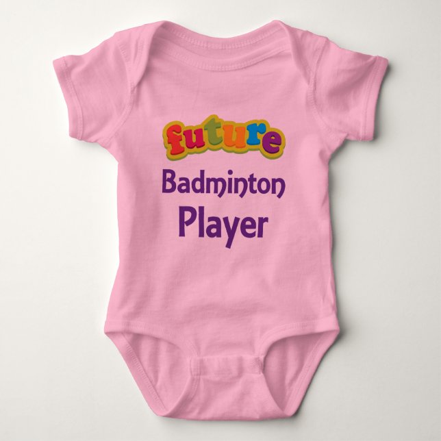 Body Para Bebê Jogador do Badminton (futuro) para a criança (Frente)