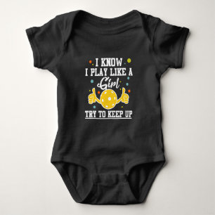 Body Para Bebê Jogadora de Pickleball Jogadora Esportiva Humor