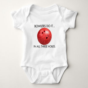 Body Para Bebê Jogadores de Boliche Fazem... Em Todos os Três Bur