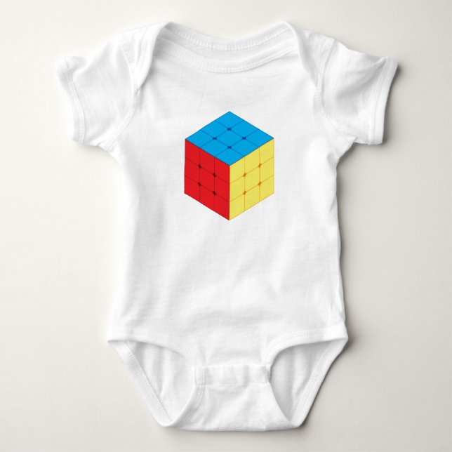 Body Para Bebê Jogo de Puzzle de Cubo (Frente)