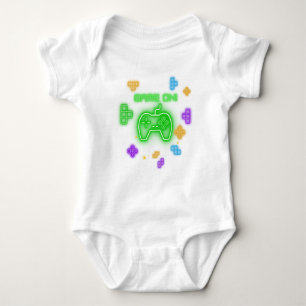 Body Para Bebê Jogo ligado neon verde, body de bebê gamer