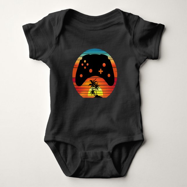 BODY PARA BEBÊ JOGOS RETRÔ NO PÔR DO SOL (Frente)