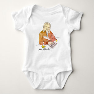 Body Para Bebê Johann Sebastian Bach desenhado