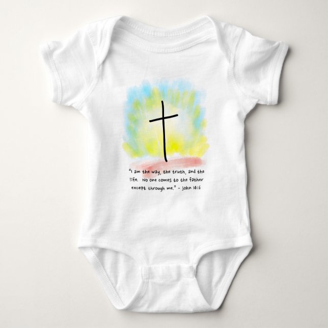 Body Para Bebê JOHN 14:6 Bebê Jersey Bodycase (Frente)