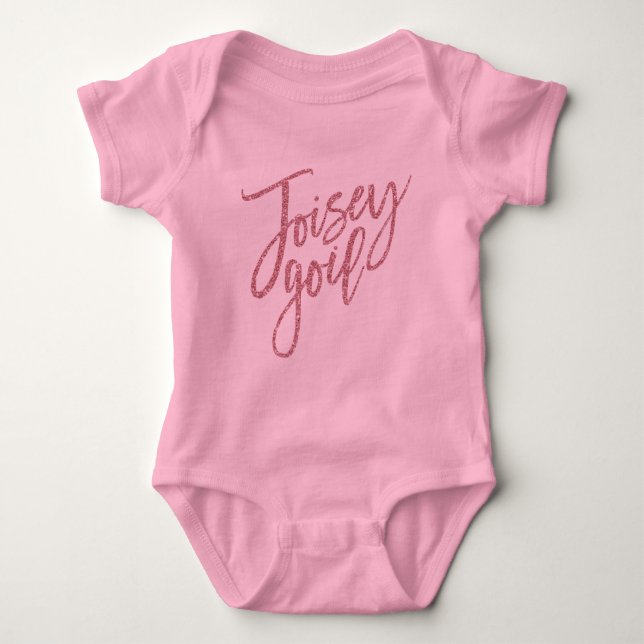 Body Para Bebê Joisey Girl Rosa Pink Dourado New Jersey (Frente)