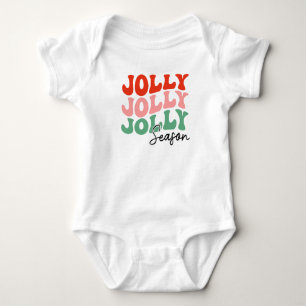 Body Para Bebê Jolly Jolly Jolly Season Retro Holiday Typografia