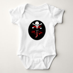 Body Para Bebê Jolly Roger J Monograma Inicial