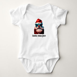 Body Para Bebê Jolly Santa Claus Face Design Tee - Cristo Festivo
