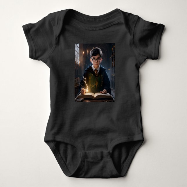 Body Para Bebê Jovem Feiticeiro em Hogwarts - Magia aguarda Tee (Frente)
