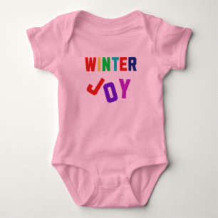 Body Para Bebê Joy de inverno - Letras Coloridas Cozinhas