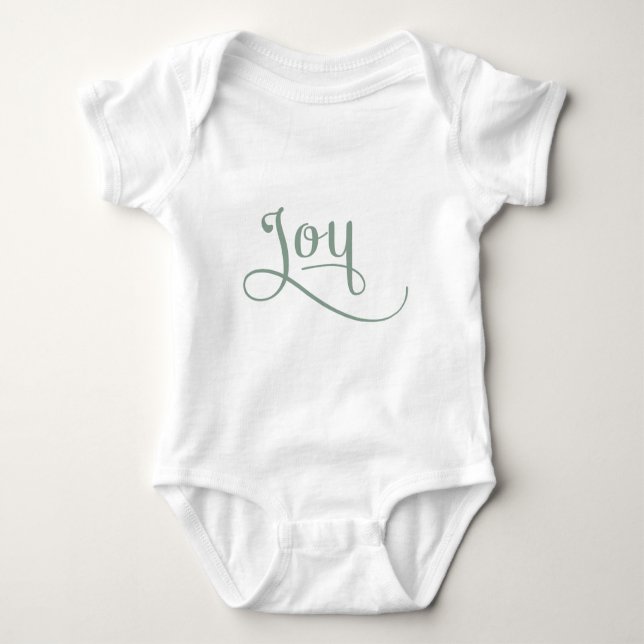 Body Para Bebê Joy Script Sage (Frente)
