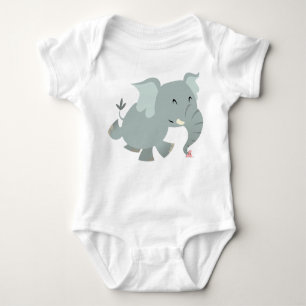 Body Para Bebê Joyful Cartoon Elephant Baby Roupa